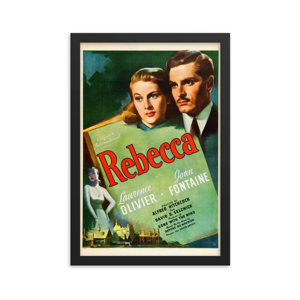Rebecca (1940) Black Frame 24″×36″ Movie Poster