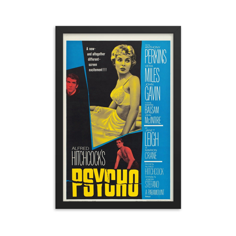 Psycho (1960) Black Frame 24″×36″ Movie Poster