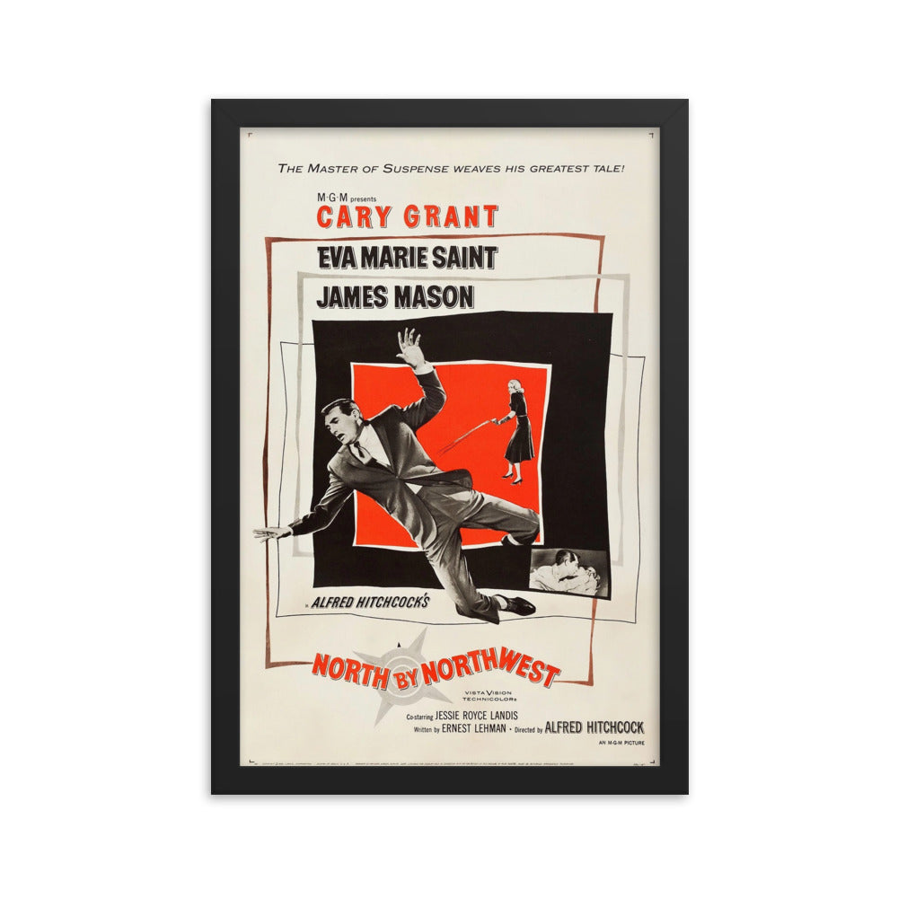 North by Northwest (1959) Black Frame 24″×36″ Movie Poster