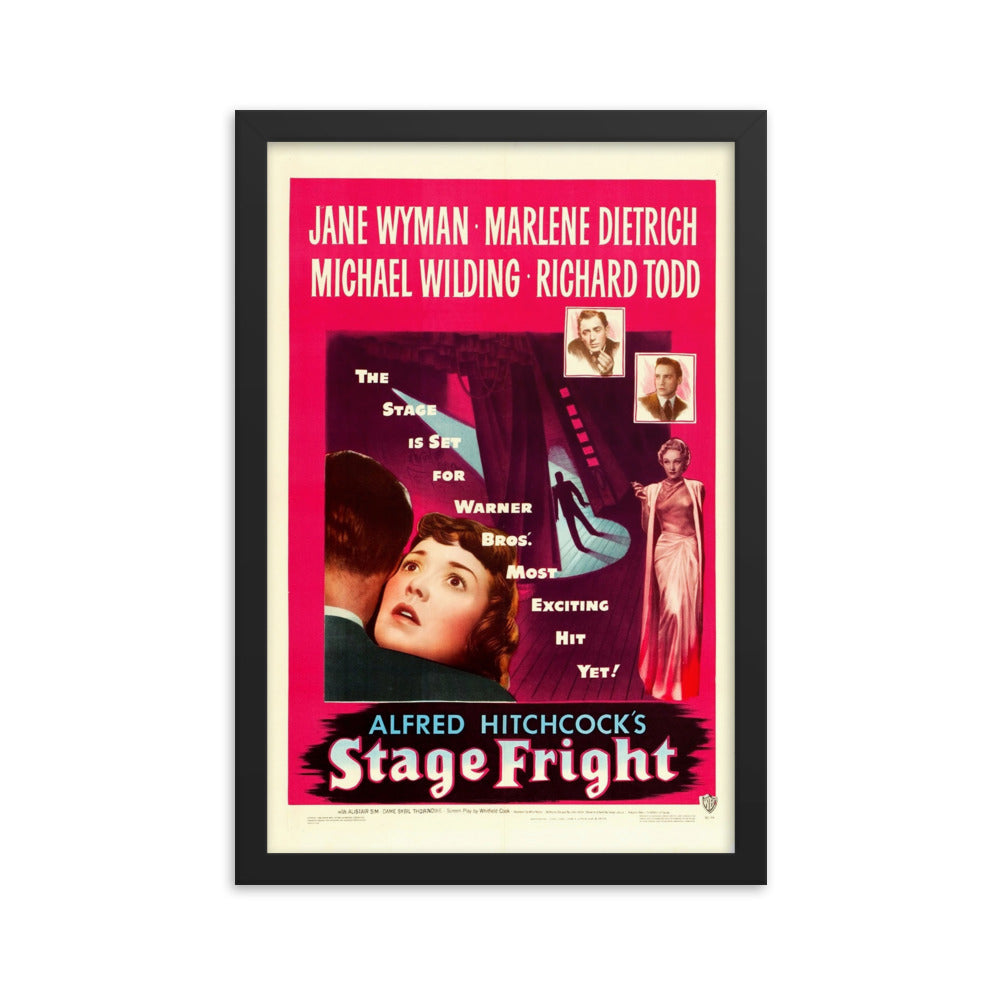 Stage Fright (1950) Black Frame 24″×36″ Movie Poster