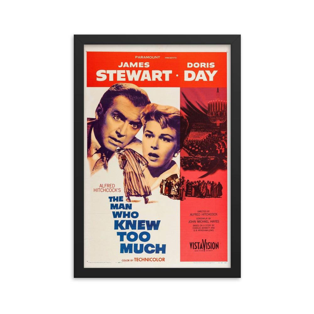 The Man Who Knew Too Much (1956) Black Frame 24″×36″ Movie Poster
