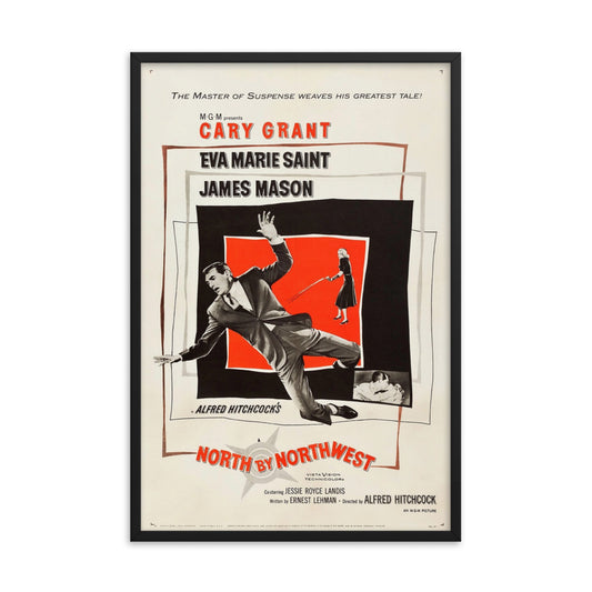 North by Northwest (1959) Black Frame 12″×18″ Movie Poster