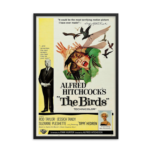 The Birds (1963) Black Frame 12″×18″ Movie Poster