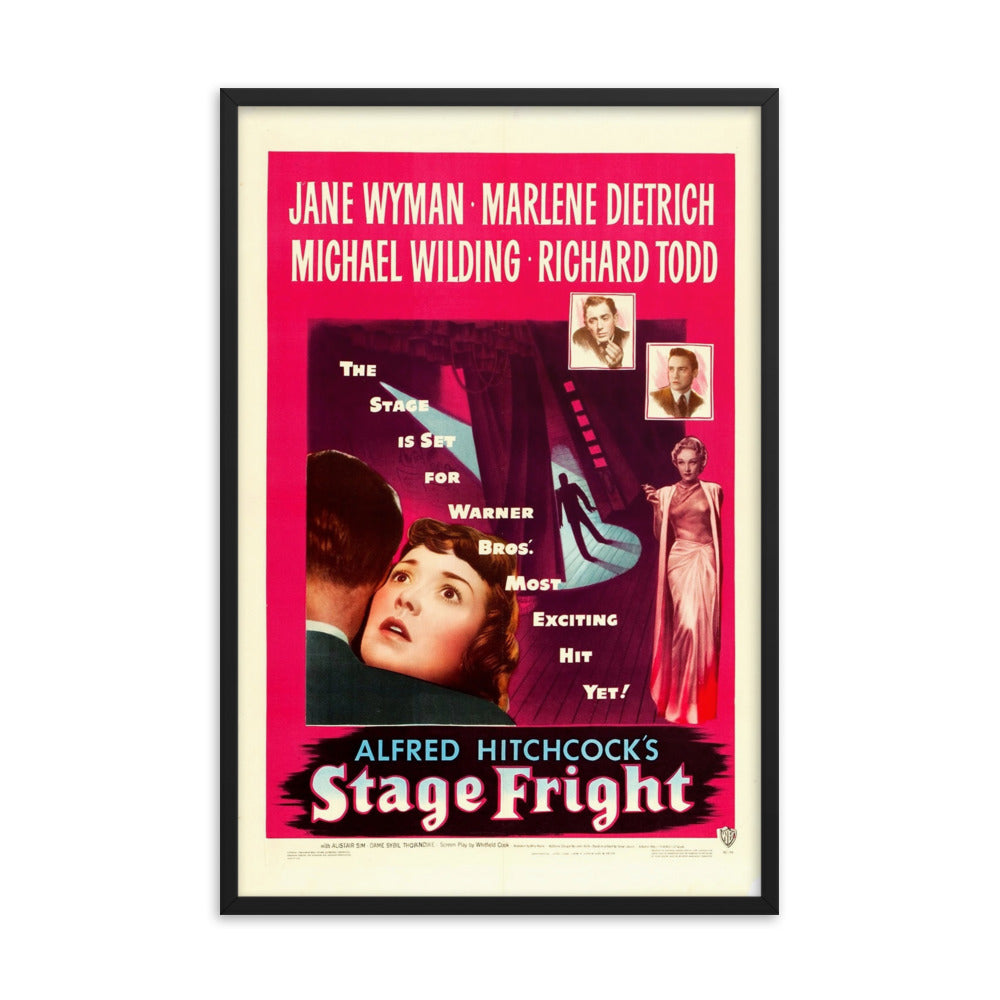 Stage Fright (1950) Black Frame 12″×18″ Movie Poster