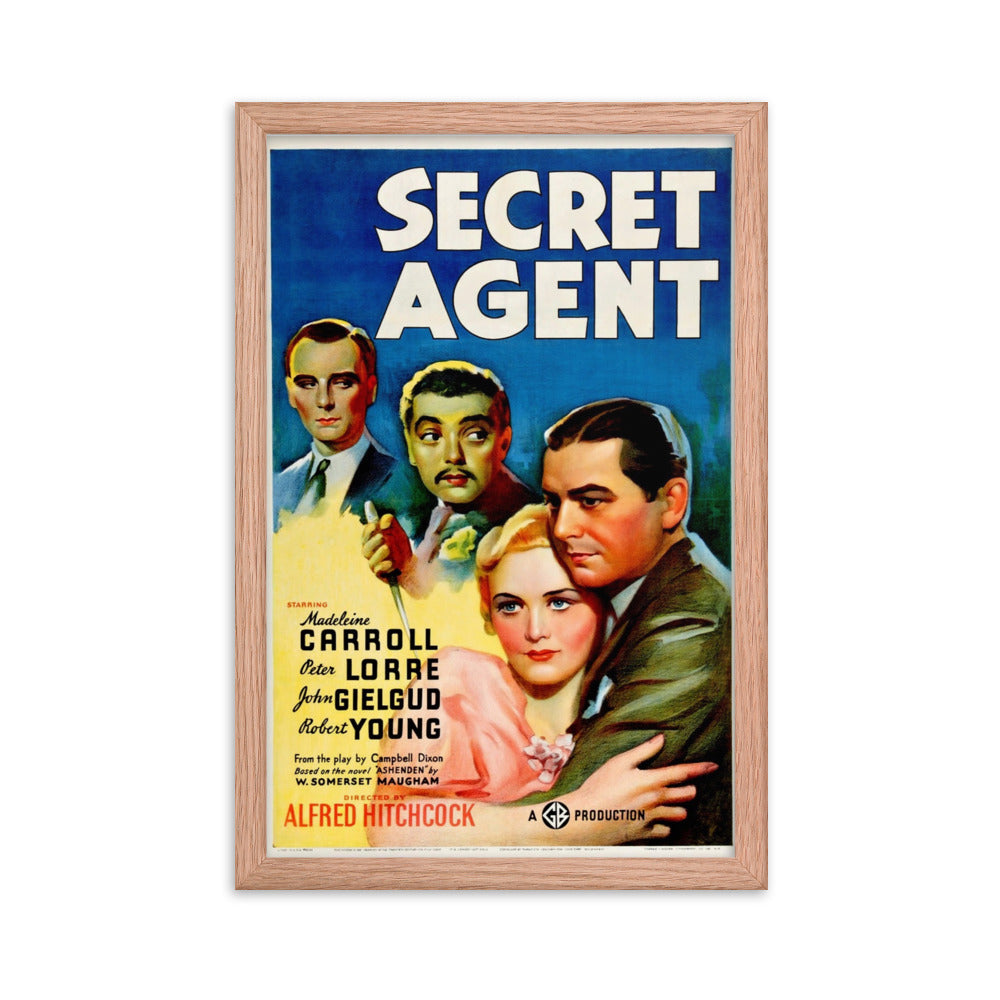 Secret Agent (1936) Red Frame 12″×18″ Movie Poster