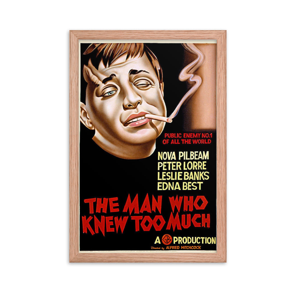 The Man Who Knew Too Much (1934) Red Frame 12″×18″ Movie Poster