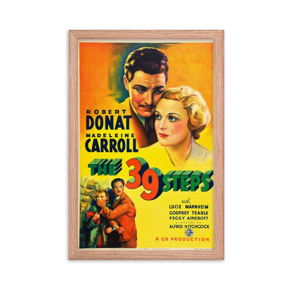 The 39 Steps (1935) Red Frame 12″×18″ Movie Poster