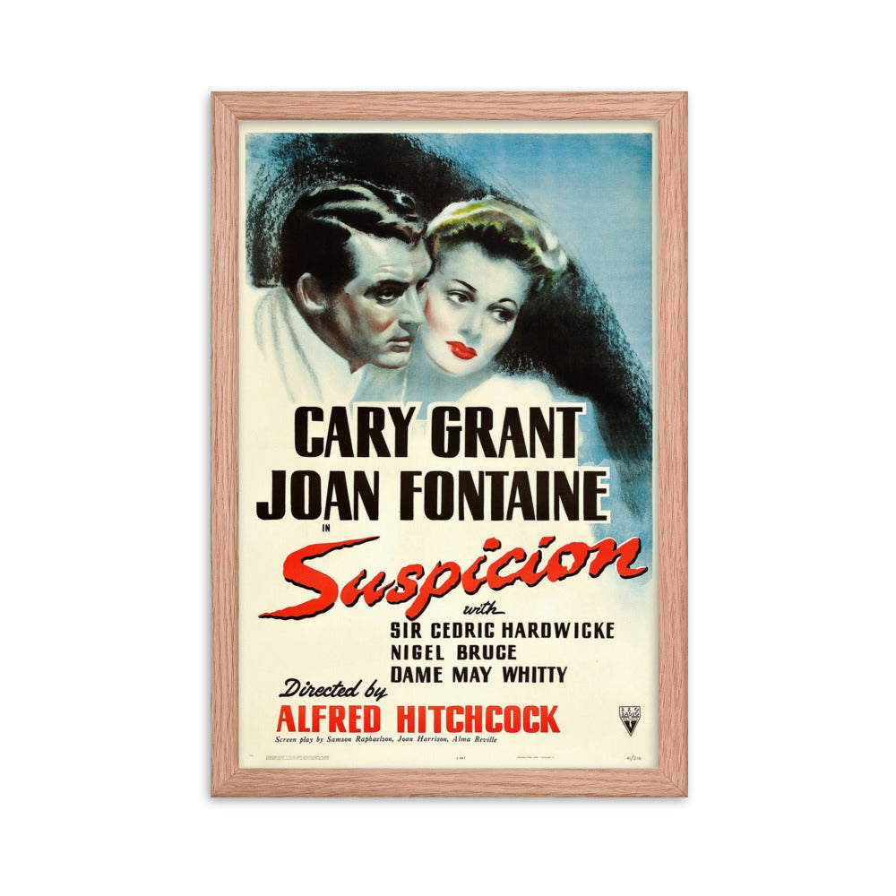 Suspicion (1941) Red Frame 12″×18″ Movie Poster