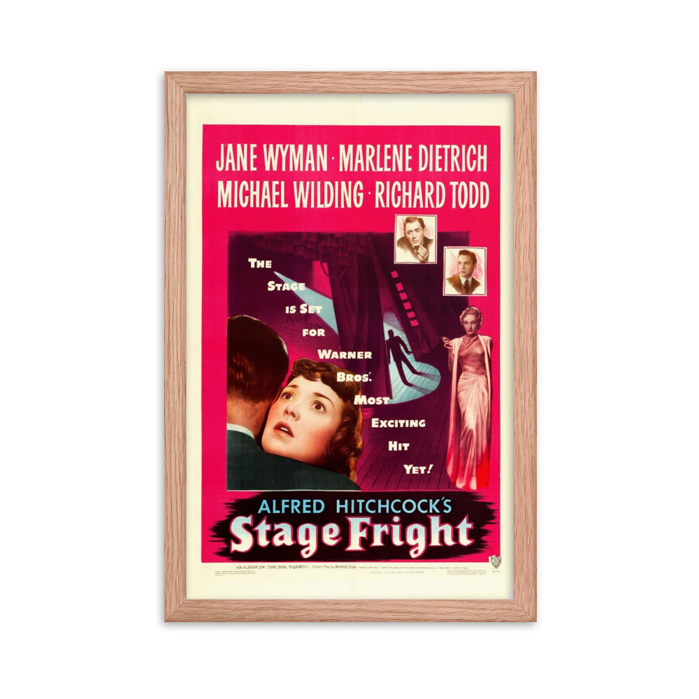 Stage Fright (1950) Red Frame 12″×18″ Movie Poster