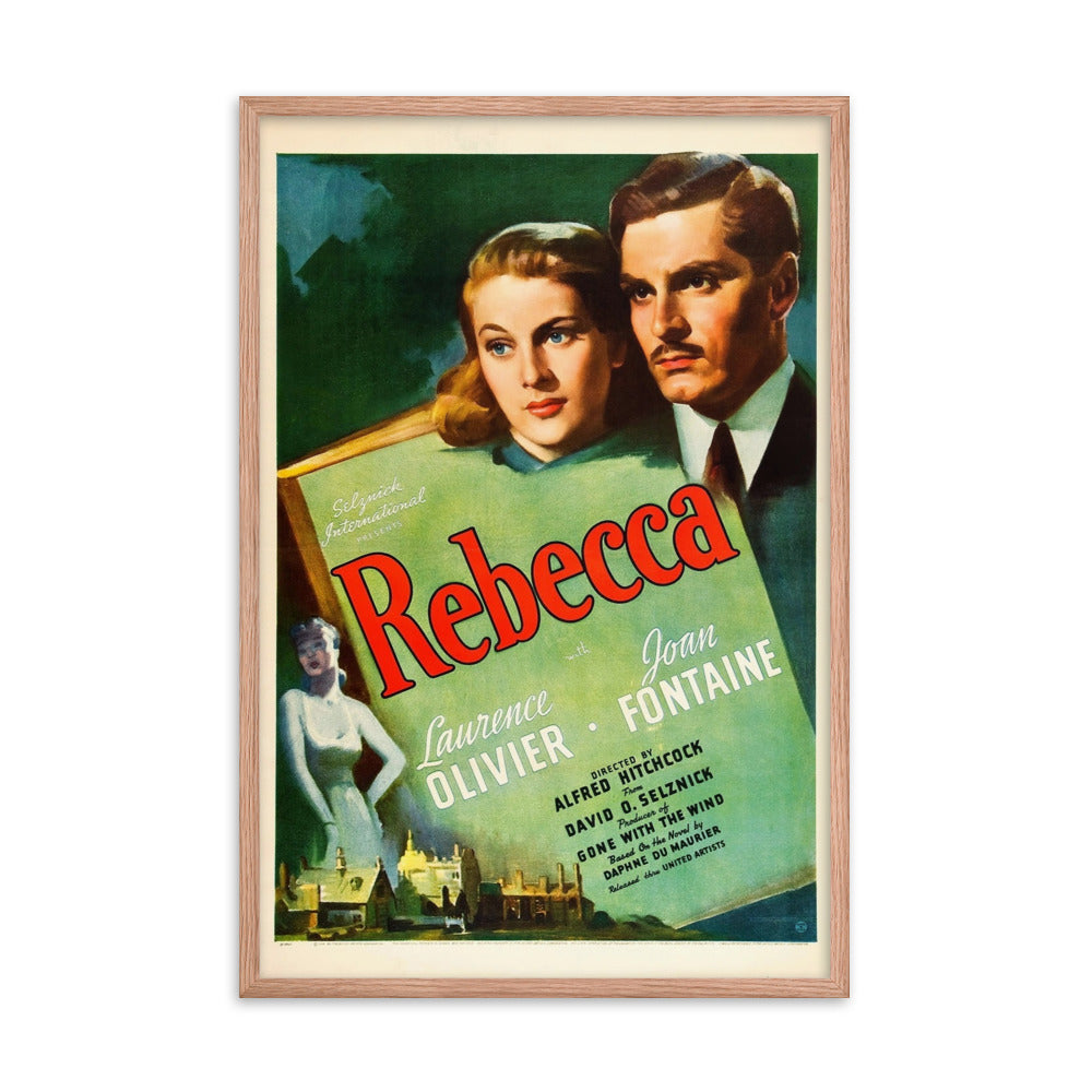 Rebecca (1940) Red Frame 24″×36″ Movie Poster