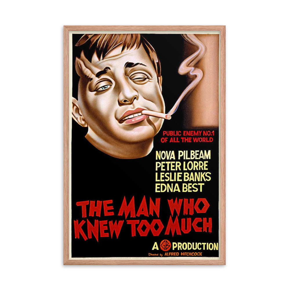 The Man Who Knew Too Much (1934) Red Frame 24″×36″ Movie Poster