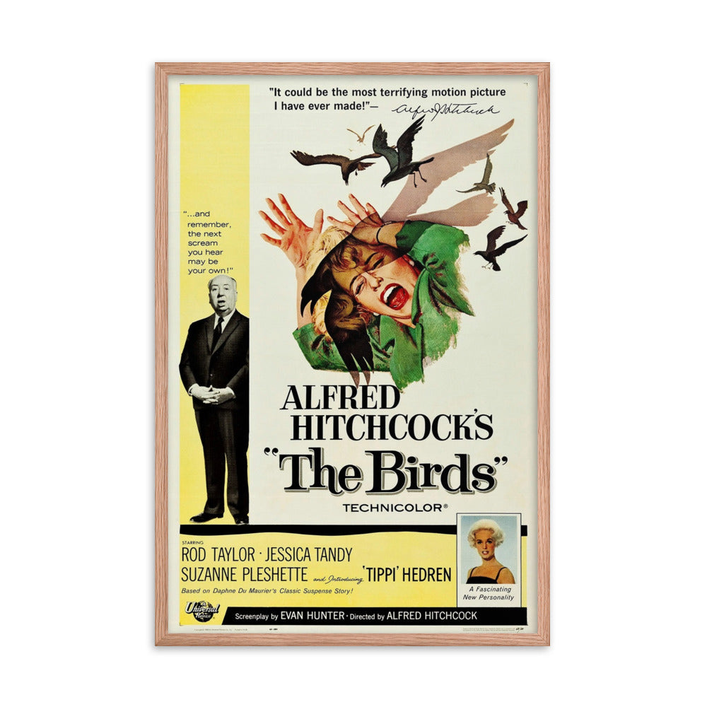The Birds (1963) Red Frame 24″×36″ Movie Poster