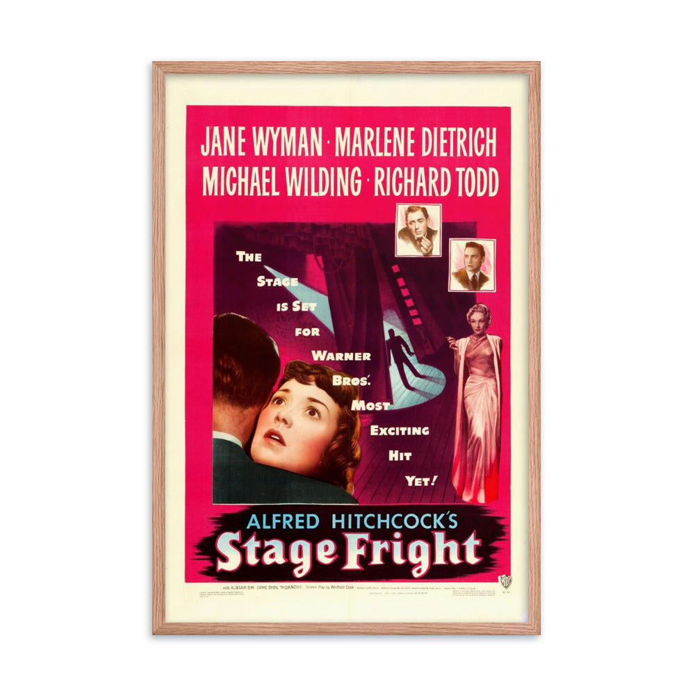 Stage Fright (1950) Red Frame 24″×36″ Movie Poster