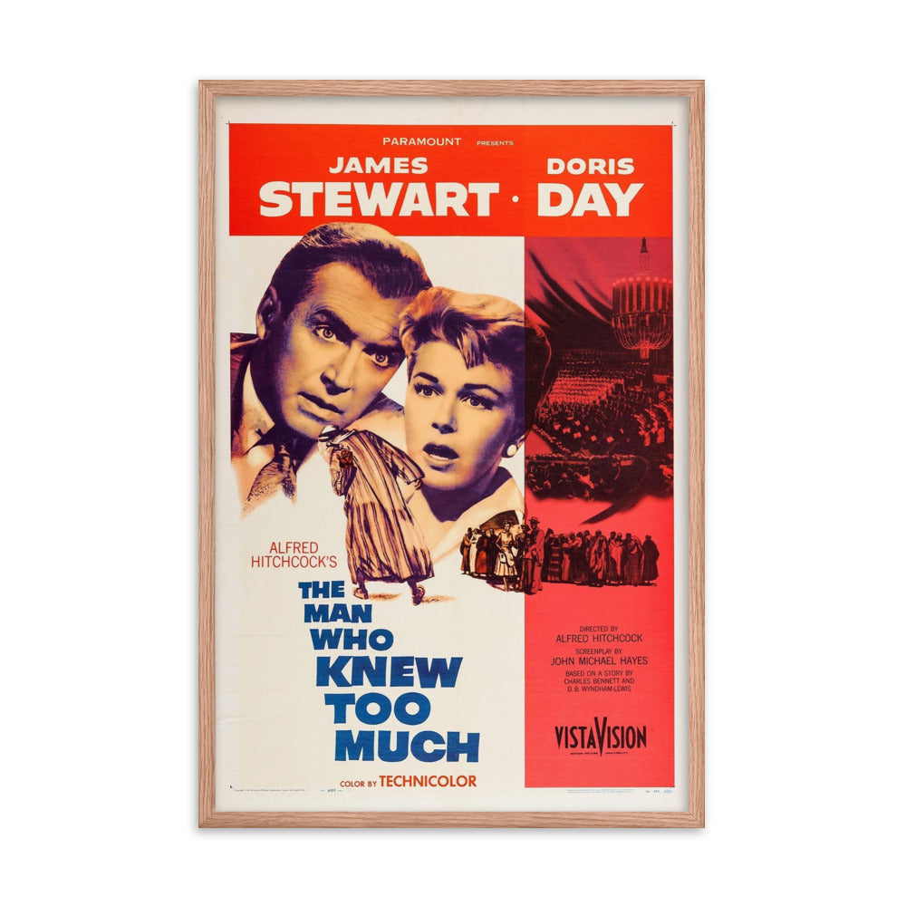 The Man Who Knew Too Much (1956) Red Frame 24″×36″ Movie Poster