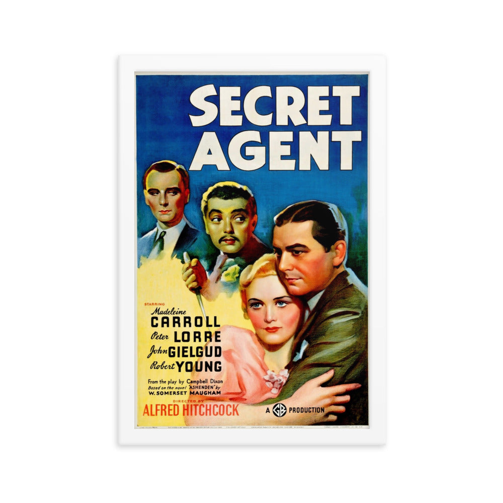 Secret Agent (1936) White Frame 12″×18″ Movie Poster