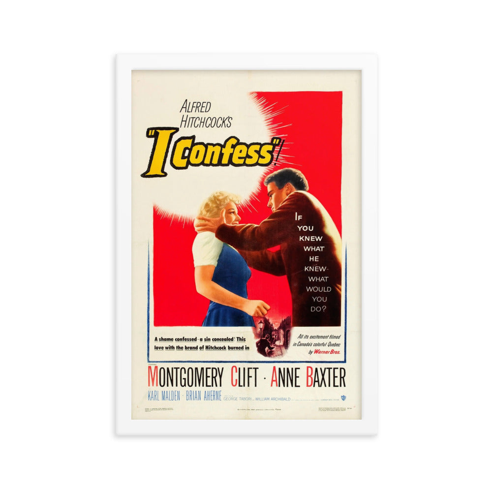 I Confess (1953) White Frame 12″×18″ Movie Poster