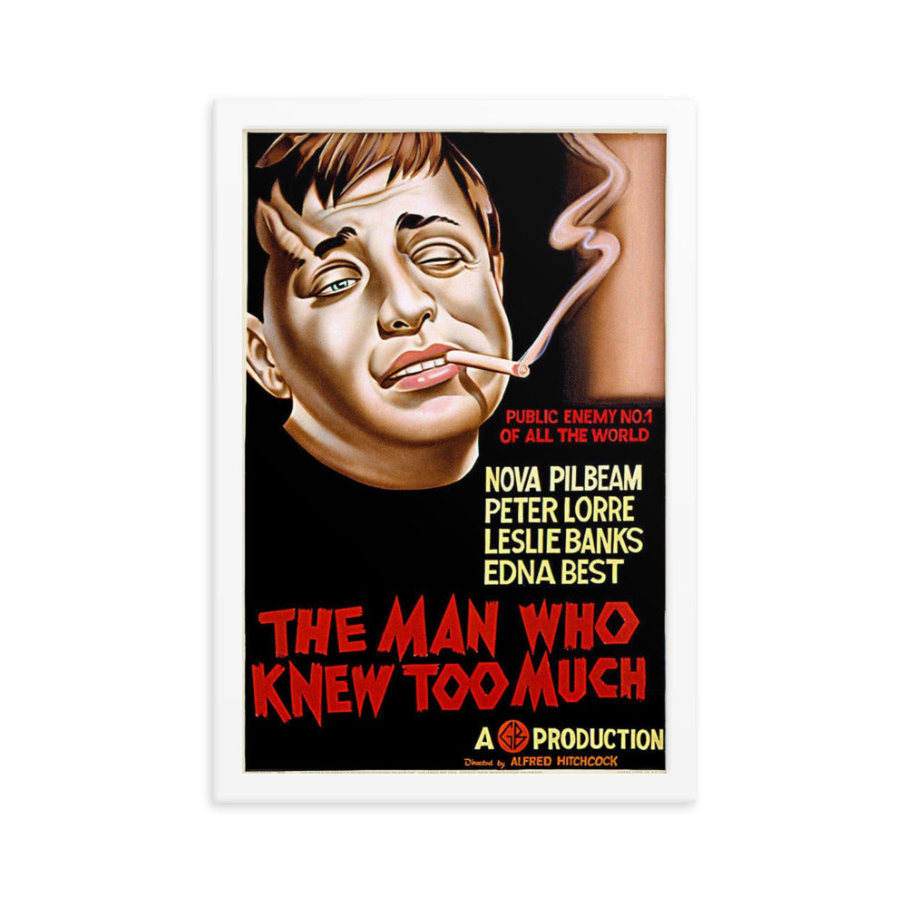 The Man Who Knew Too Much (1934) White Frame 12″×18″ Movie Poster