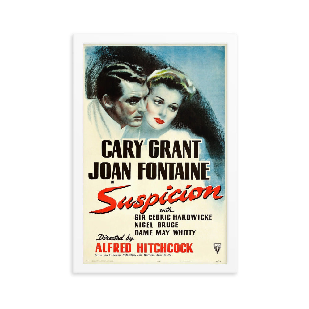 Suspicion (1941) White Frame 12″×18″ Movie Poster