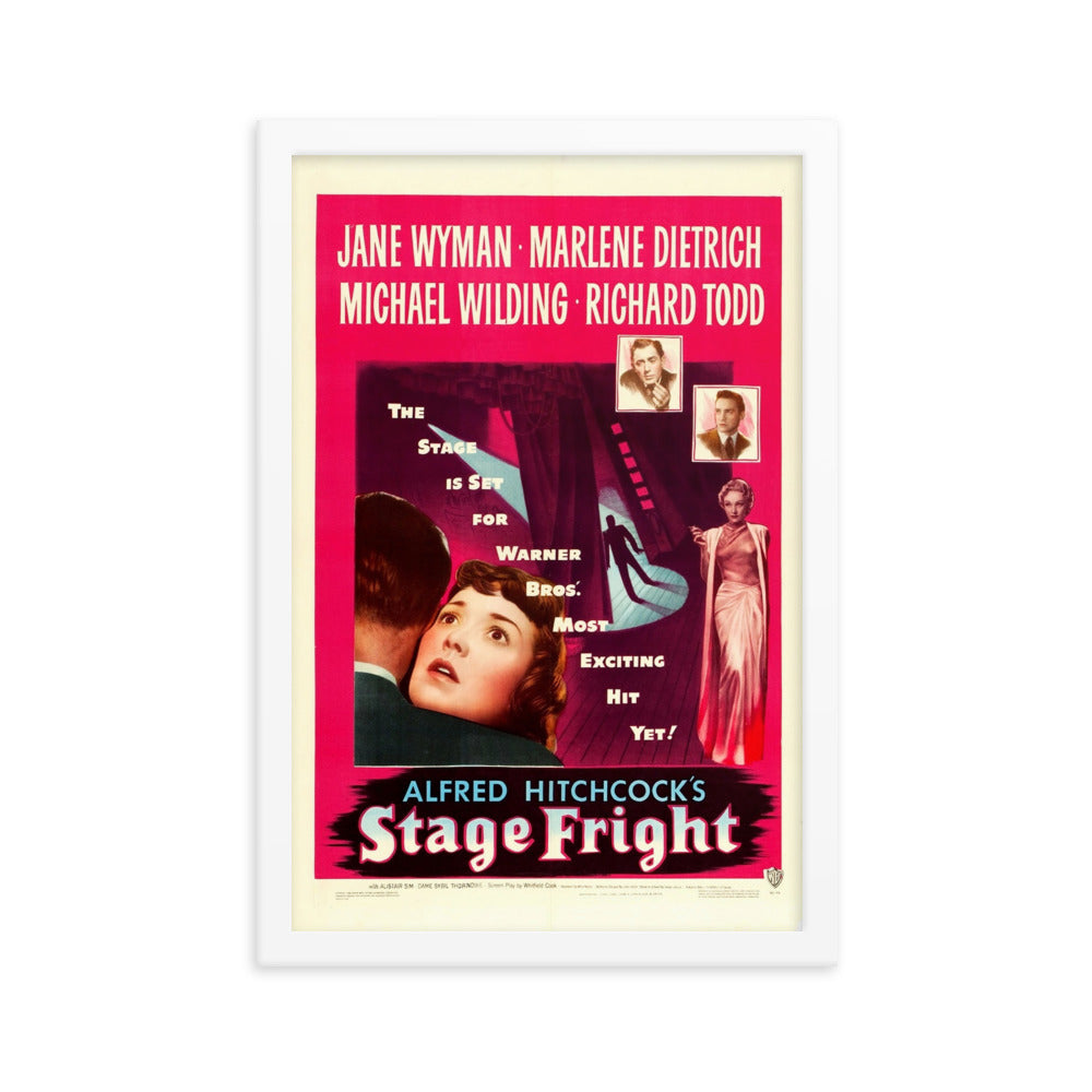 Stage Fright (1950) White Frame 12″×18″ Movie Poster