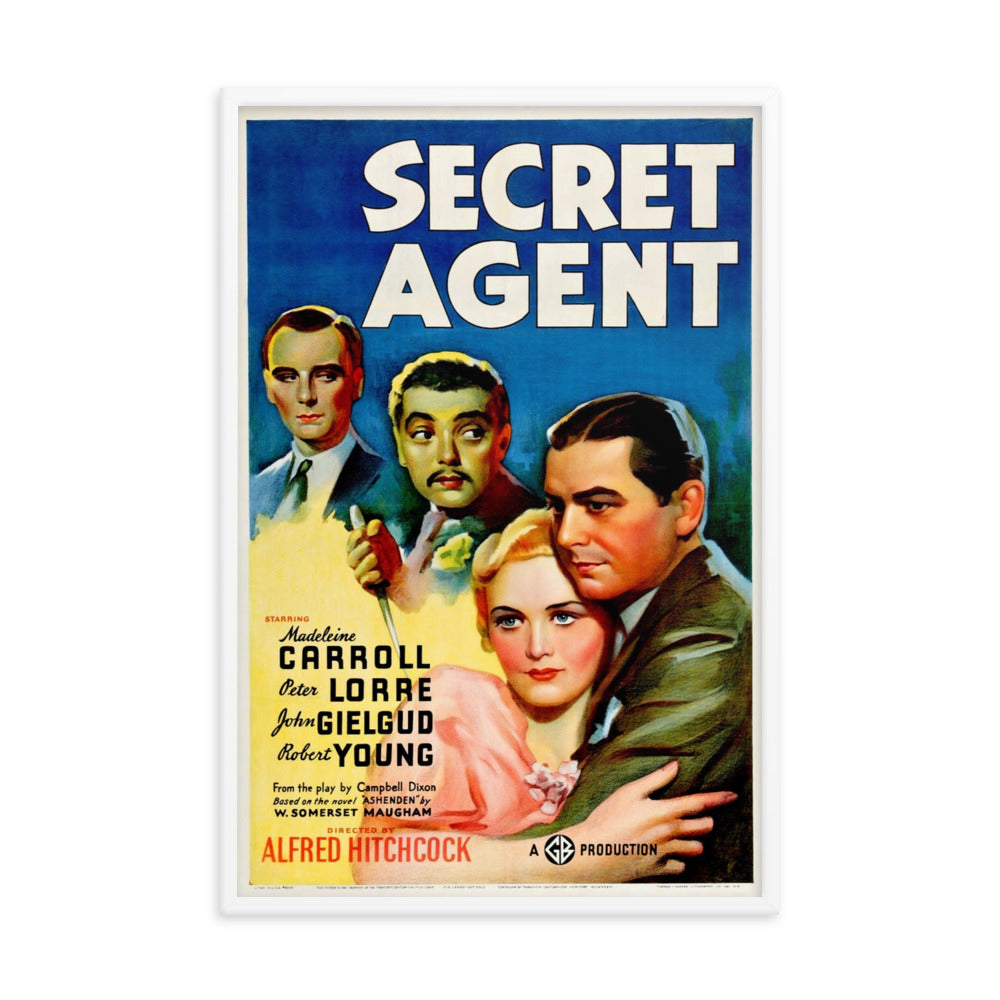 Secret Agent (1936) White Frame 24″×36″ Movie Poster