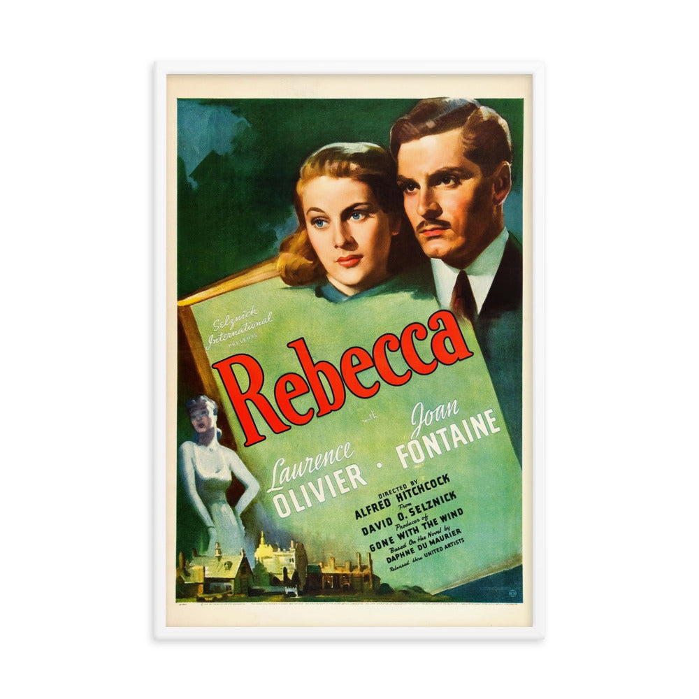 Rebecca (1940) White Frame 24″×36″ Movie Poster