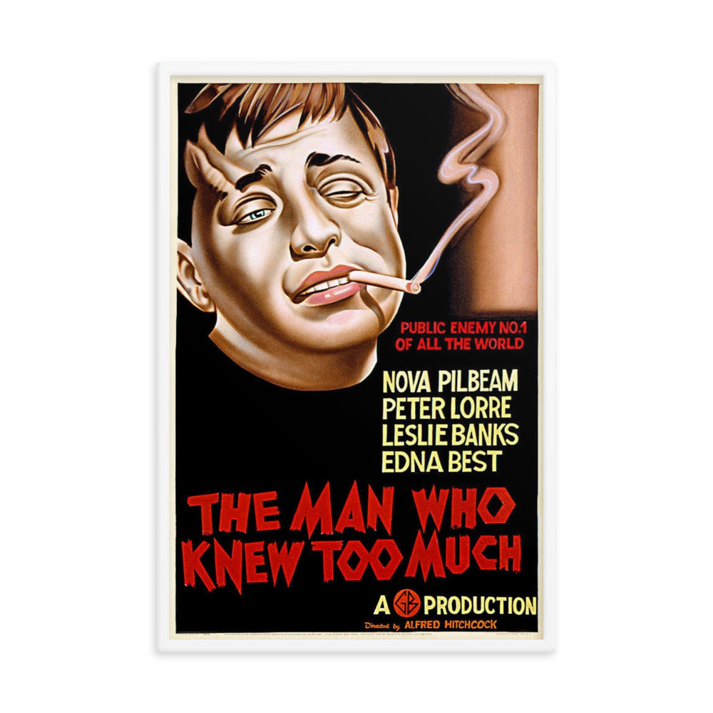 The Man Who Knew Too Much (1934) White Frame 24″×36″ Movie Poster