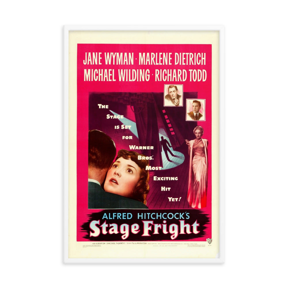 Stage Fright (1950) White Frame 24″×36″ Movie Poster