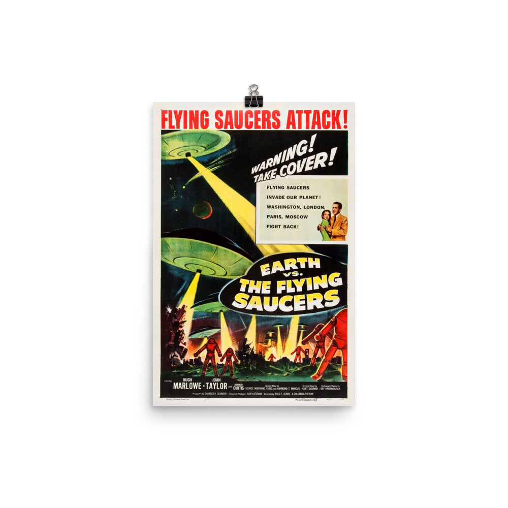 Earth vs. the Flying Saucers (1956) Movie Poster, 24×36 inches