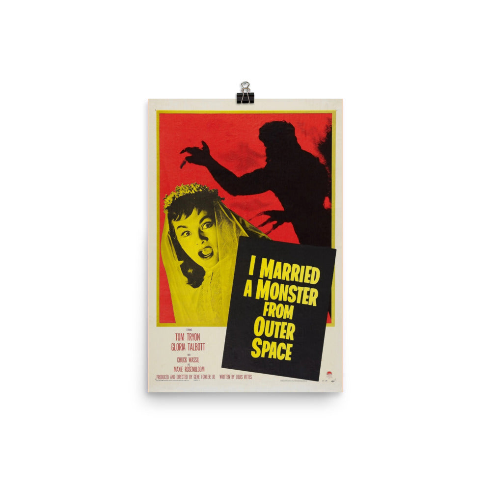I Married a Monster from Outer Space Not Rated (1958) Movie Poster, 24×36 inches