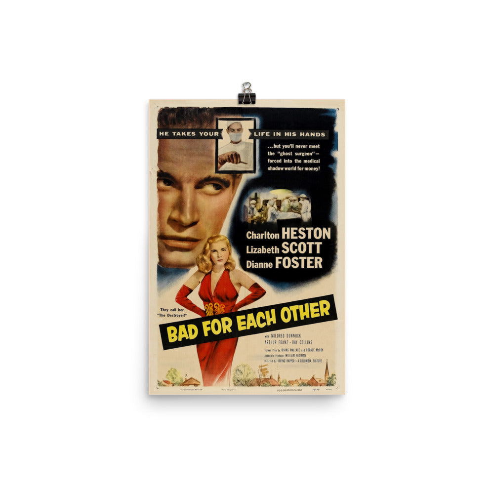 Bad for Each Other (1953) Movie Poster, 24×36 inches