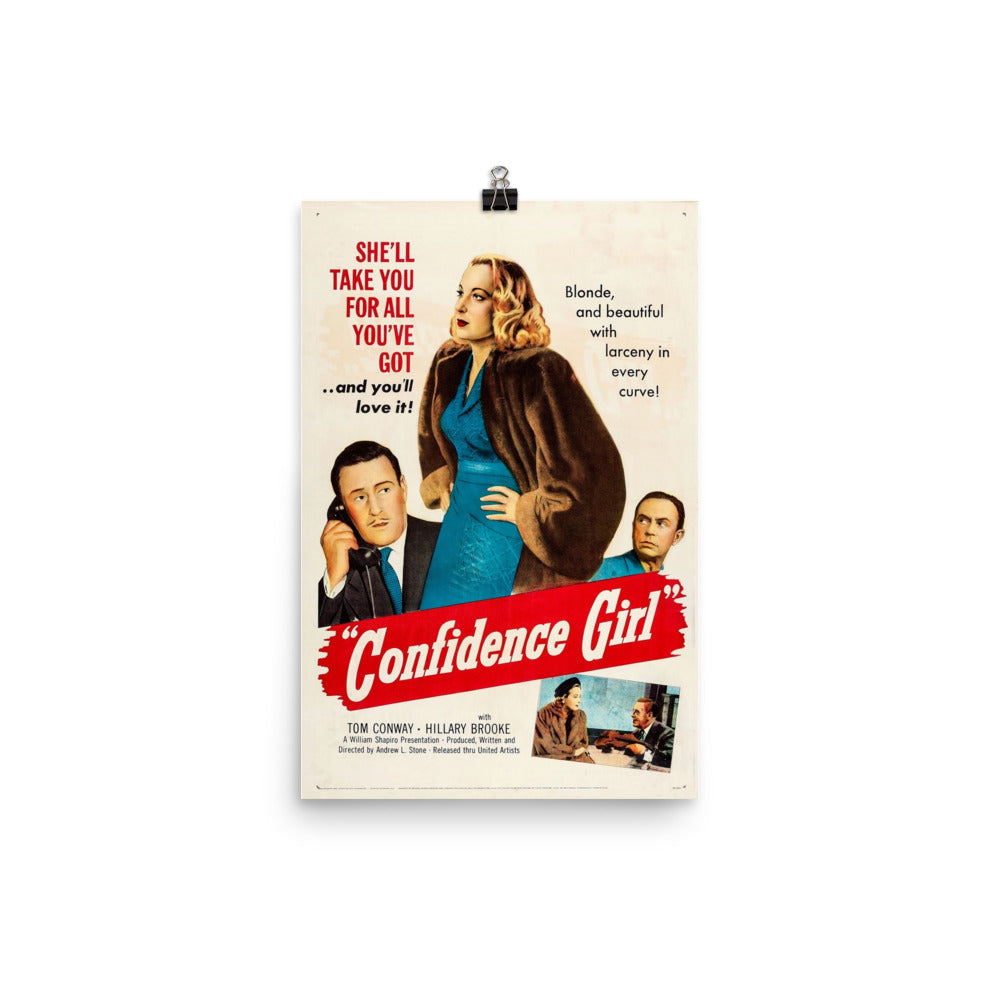 Confidence Girl (1952) Movie Poster, 24×36 inches