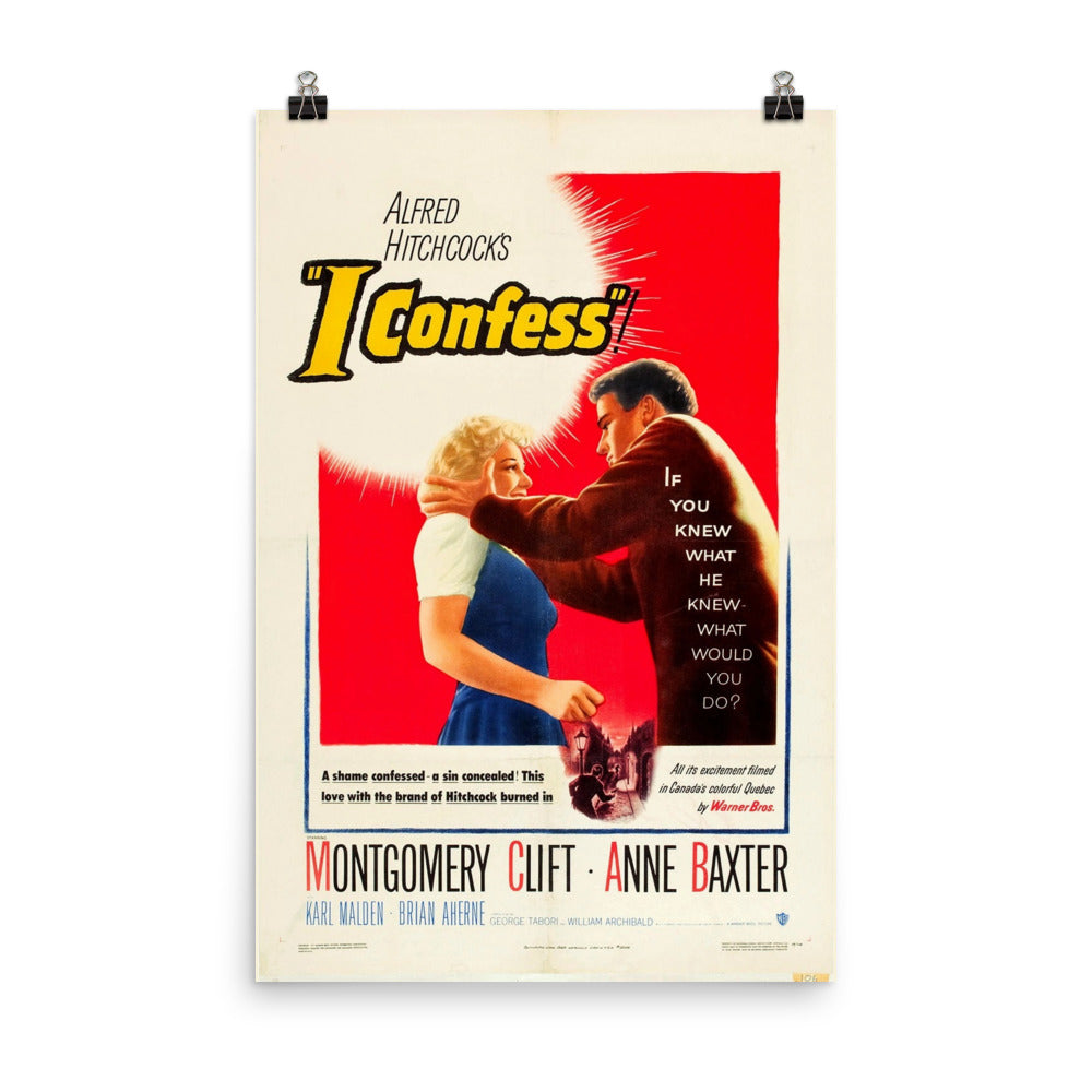 I Confess (1953) Movie Poster, 12×18 inches
