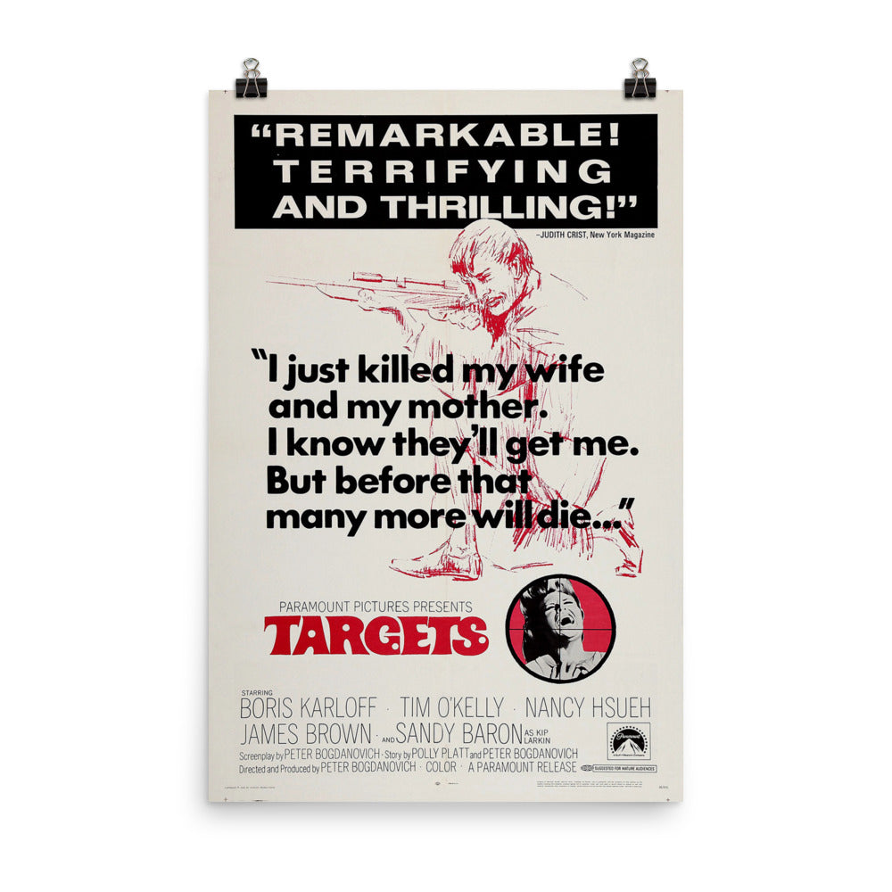 Targets (1968) Movie Poster, 12×18 inches