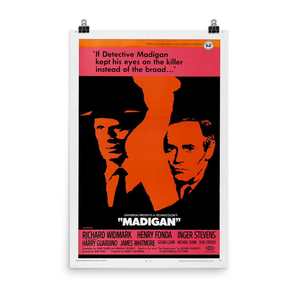 Madigan (1968) Movie Poster, 12×18 inches