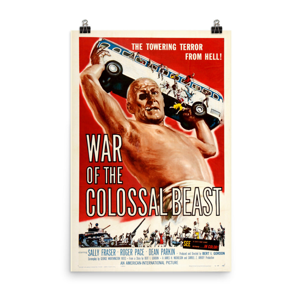 War of the Colossal Beast (1958) Movie Poster, 12×18 inches