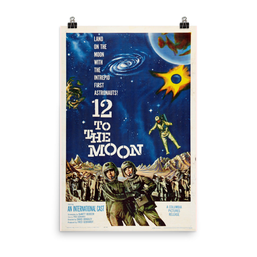 Twelve to the Moon (1960) Movie Poster, 12×18 inches