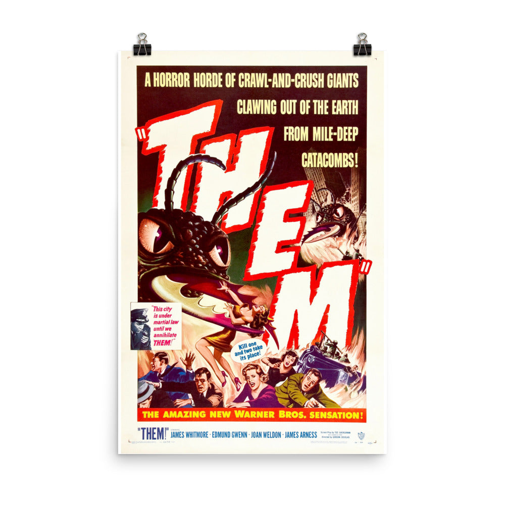 Them! (1954) Movie Poster, 12×18 inches