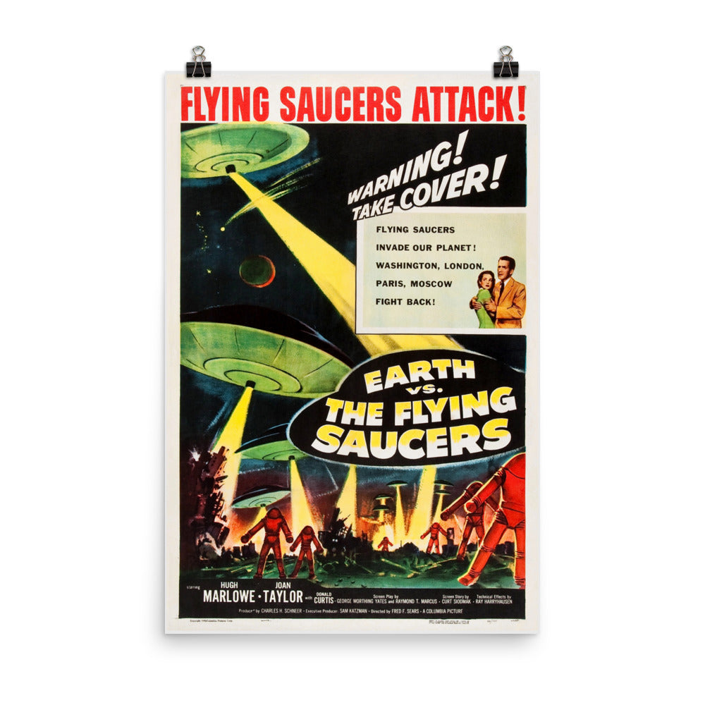 Earth vs. the Flying Saucers (1956) Movie Poster, 12×18 inches