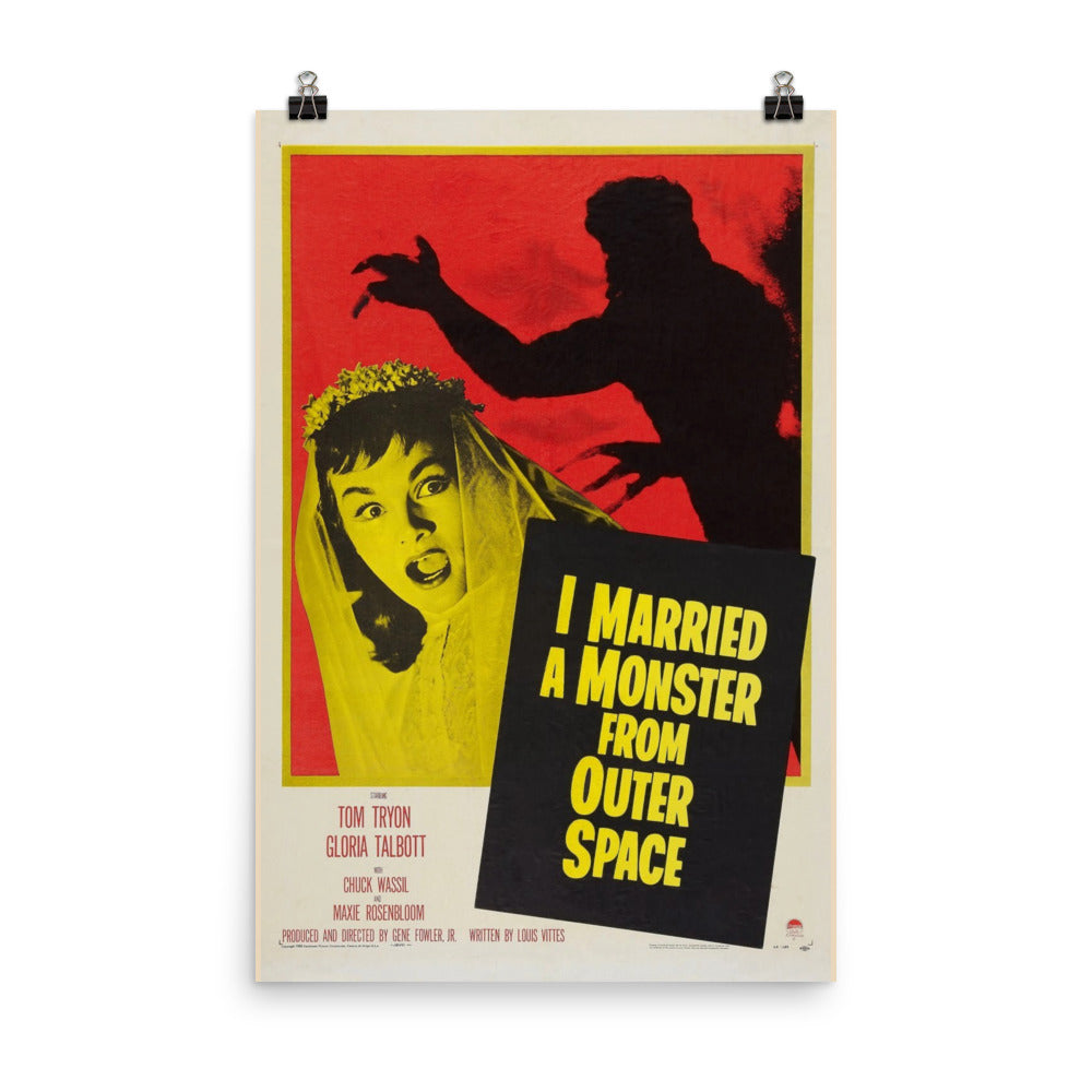 I Married a Monster from Outer Space Not Rated (1958) Movie Poster, 12×18 inches