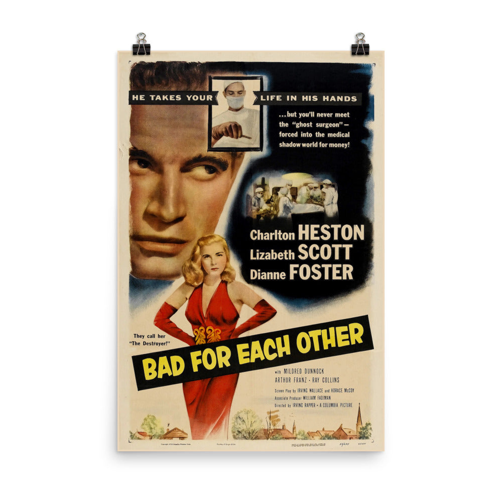 Bad for Each Other (1953) Movie Poster, 12×18 inches