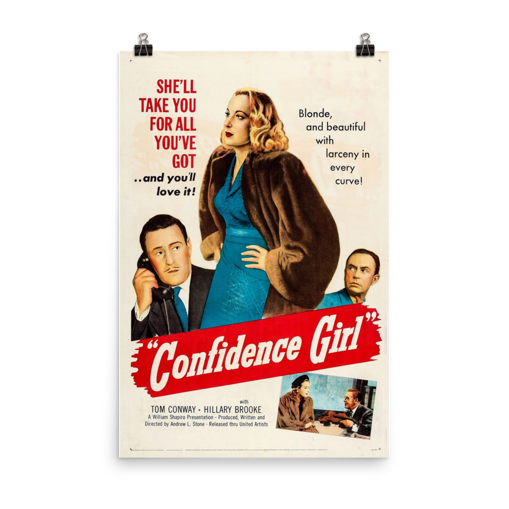 Confidence Girl (1952) Movie Poster, 12×18 inches