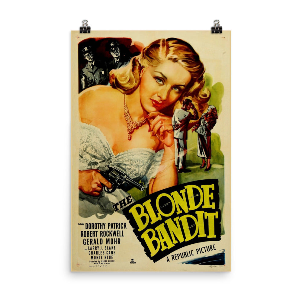 The Blonde Bandit (1949) movie poster 12″×18″
