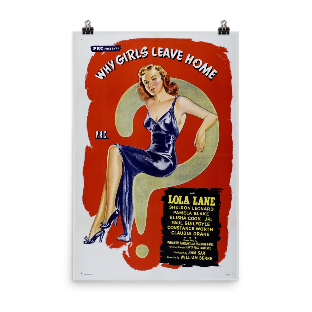 Why Girls Leave Home (1945) movie poster 12″×18″