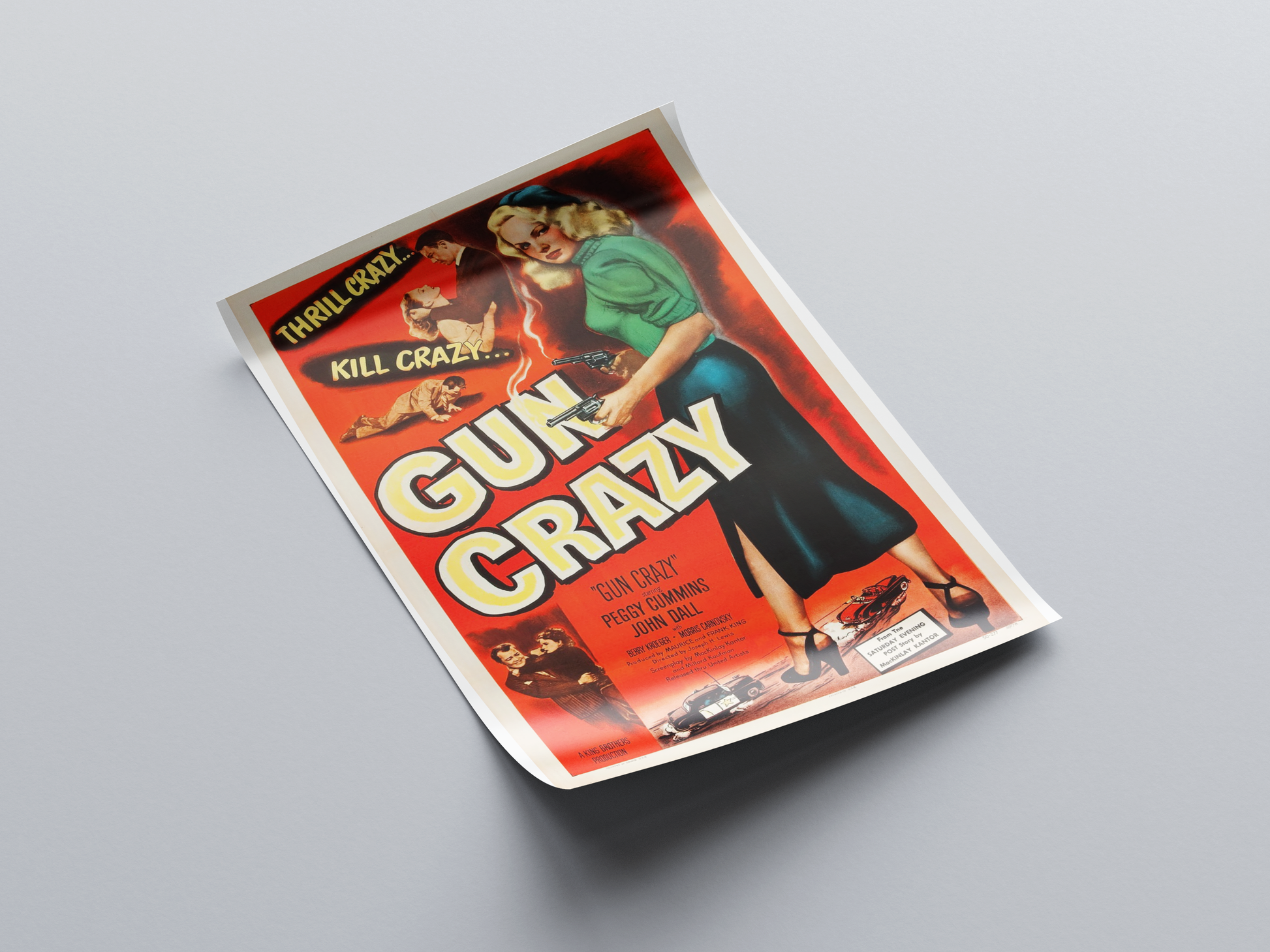 Gun Crazy (1950) Movie Poster displayed in interior setting
