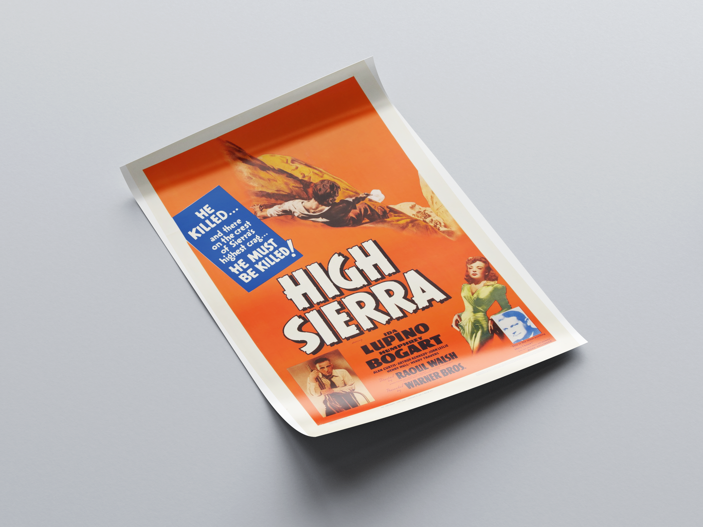 High Sierra (1941) Movie Poster displayed in interior setting