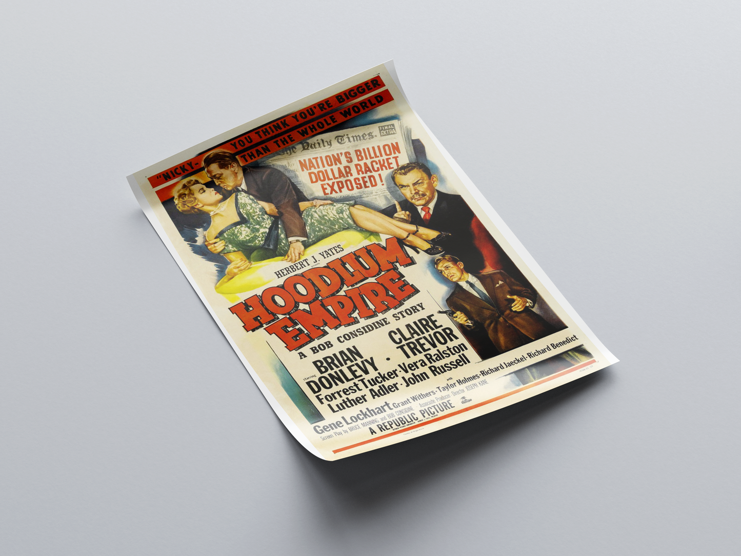 Hoodlum Empire (1952) Movie Poster displayed in interior setting