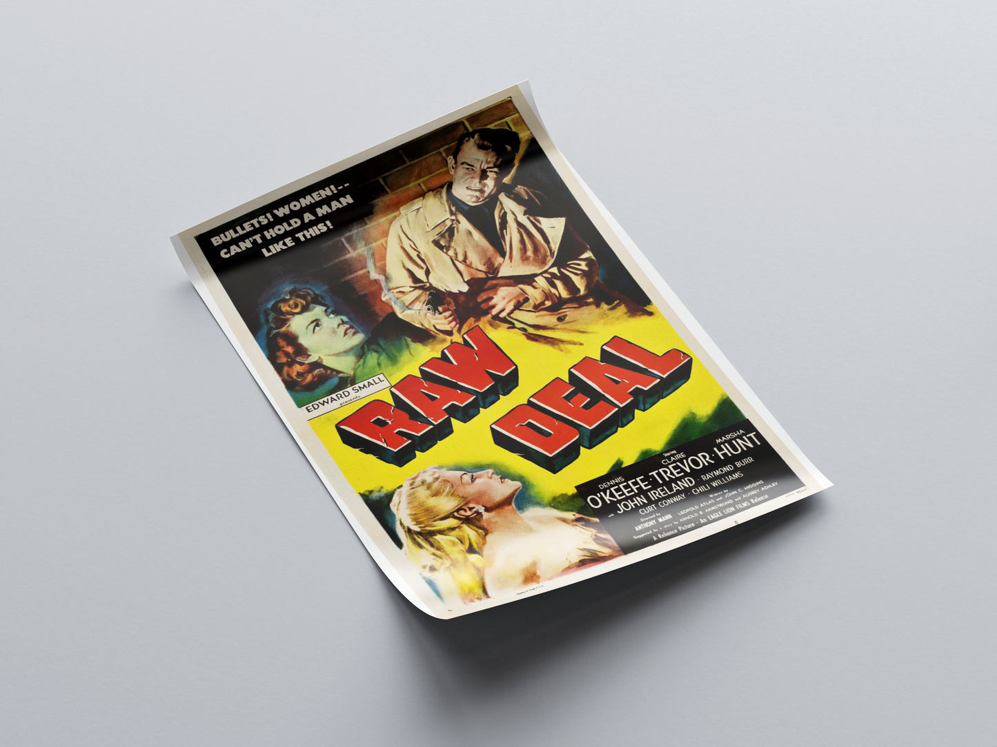 Raw Deal (1948) Movie Poster displayed in interior setting