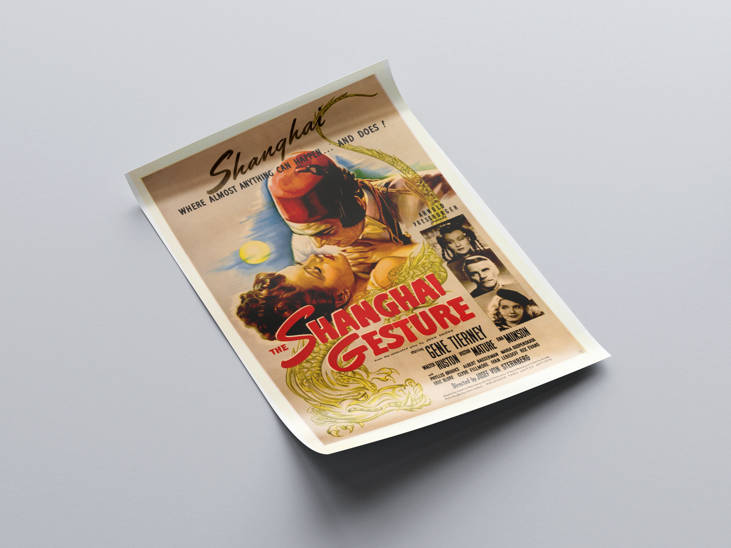 The Shanghai Gesture (1941) Movie Poster displayed in interior setting
