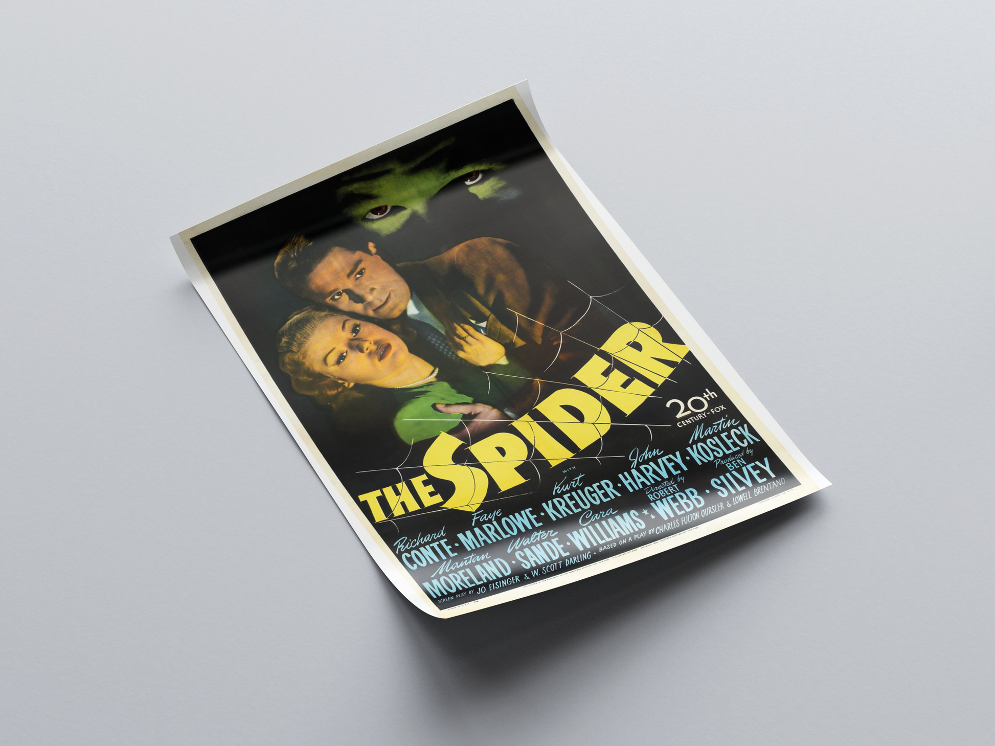 The Spider (1945) Movie Poster displayed in interior setting