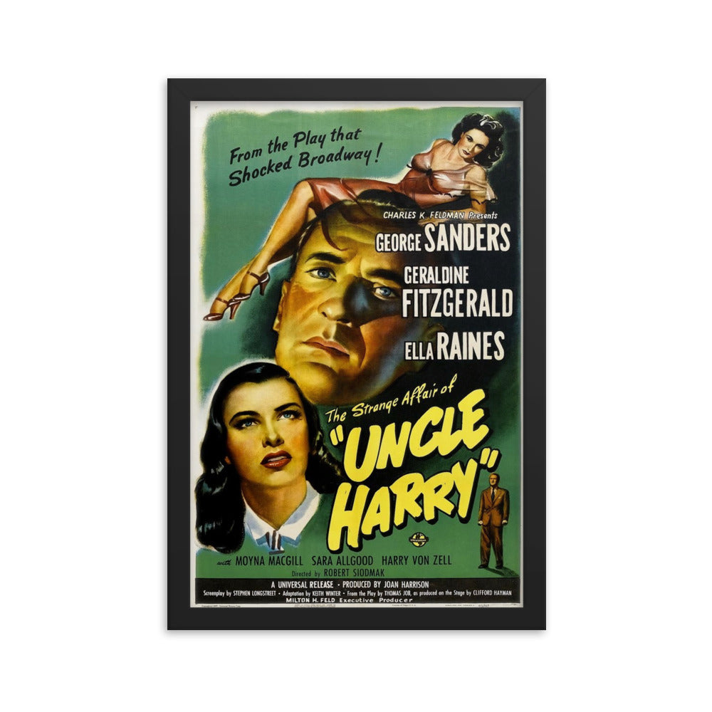 The Strange Affair of Uncle Harry (1945) Black Frame 24″×36″ Movie Poster